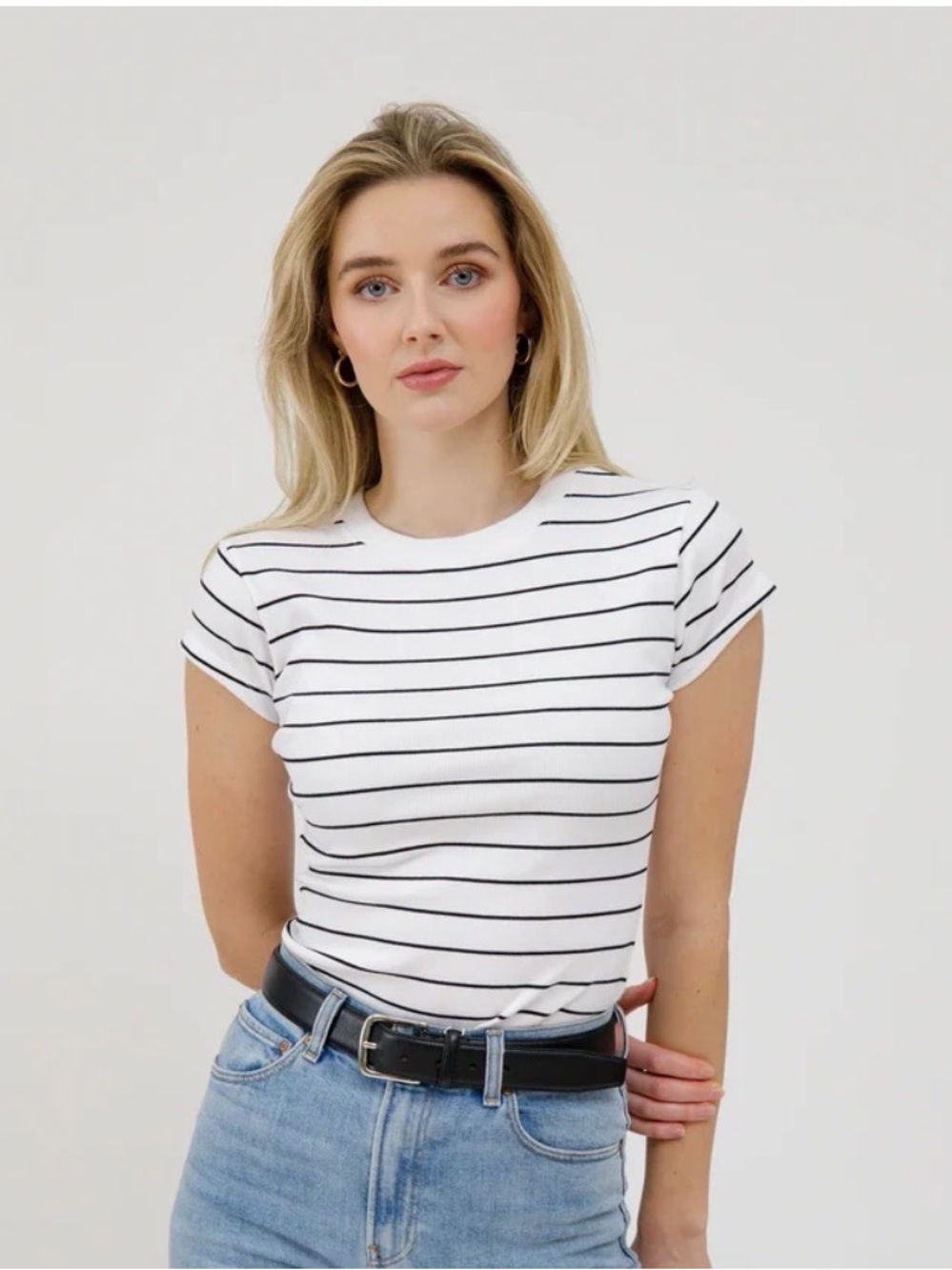 🐼 Brunette the Label - Striped Ribbed Tee